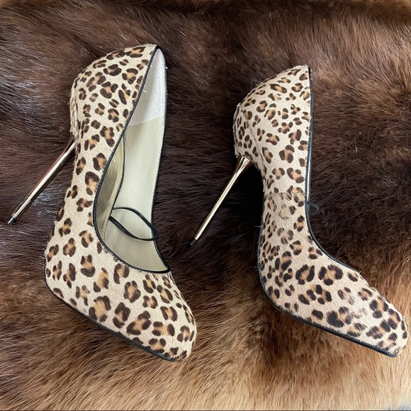 Wild Pair Leather / Pony Hair Leopard Heels Sz 7 - Picture 2 of 13